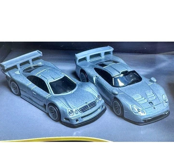 هات ویلز مدل ست پک دیوراما مرسدس بنز clk-gtr پورشه 911 gt1 مکلارن f1 به همراه کامیون حمل خودرو نسخه پرمیوم - راشل مدل