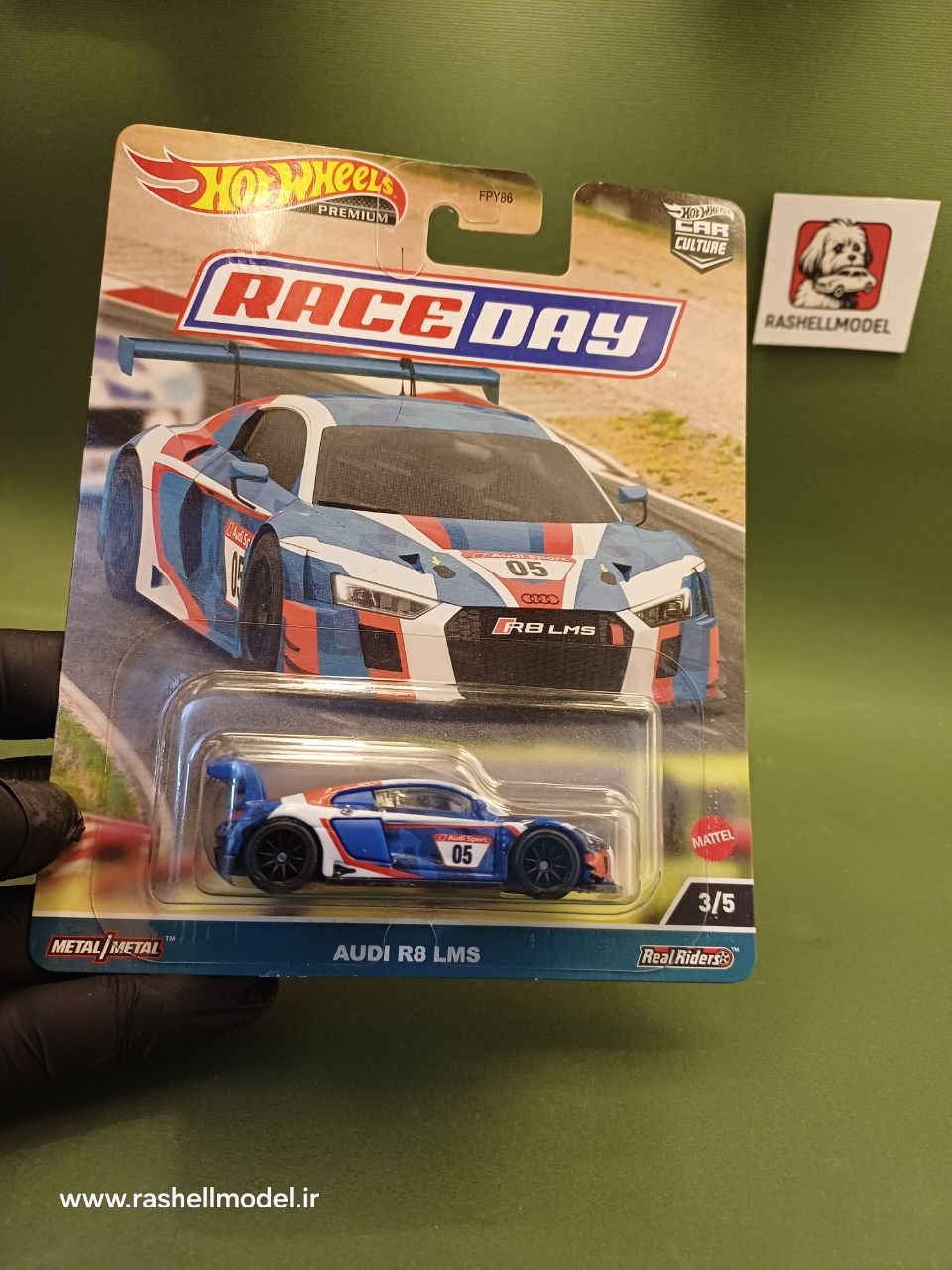 ماکت هات ویلز آئودی R8 LMS سری Car Culture Race Day کد FPY86 مقیاس 1:64