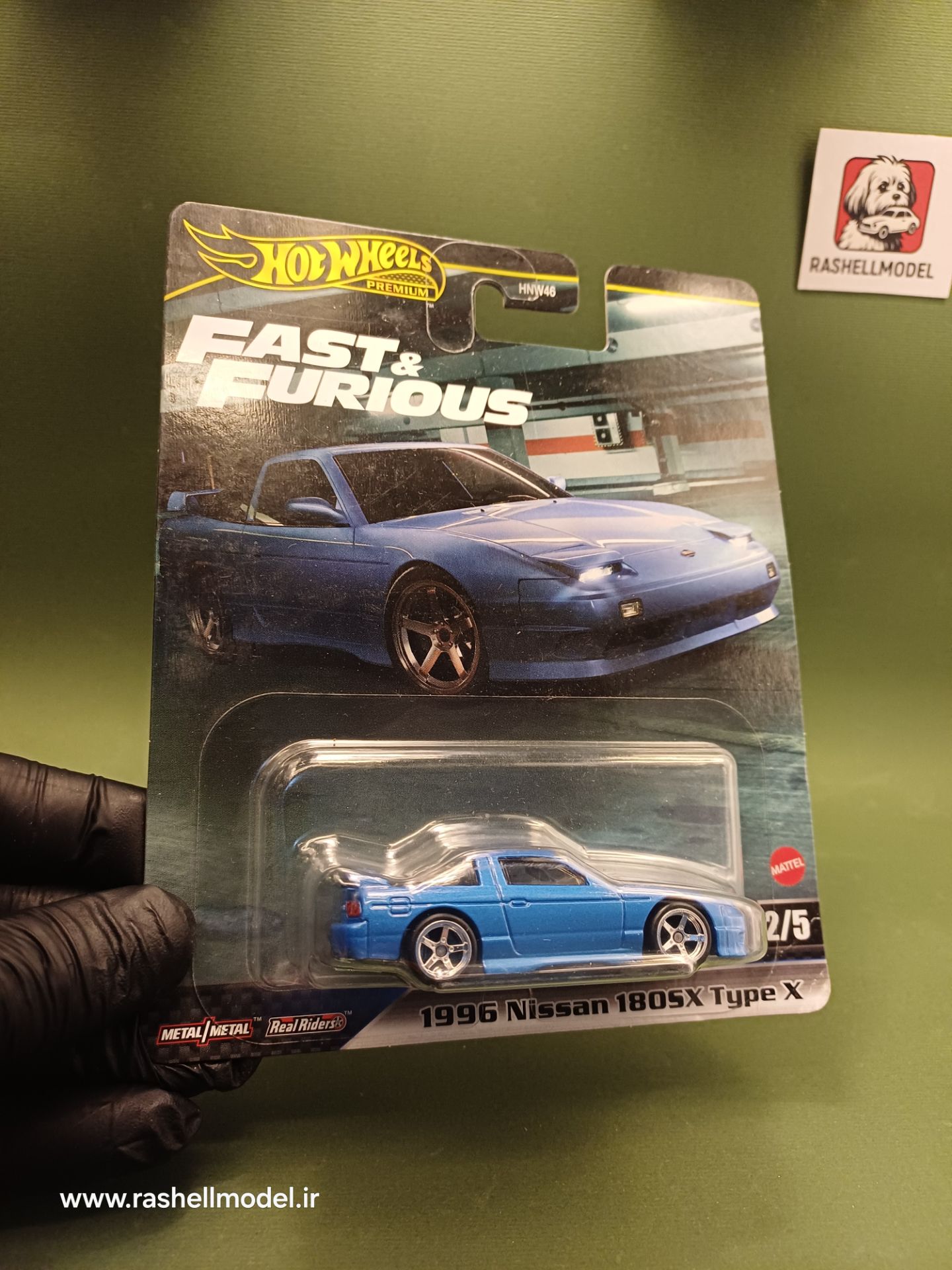 ماکت هات ویلز نیسان 180 sx تایپ x  سری پرمیوم فست اند فیورس مقیاس 1:64