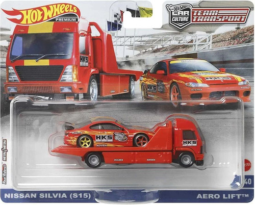 ماکت هات ویلز نیسان سیلویا S15 و Aero Lift سری Team Transport مقیاس 1:64