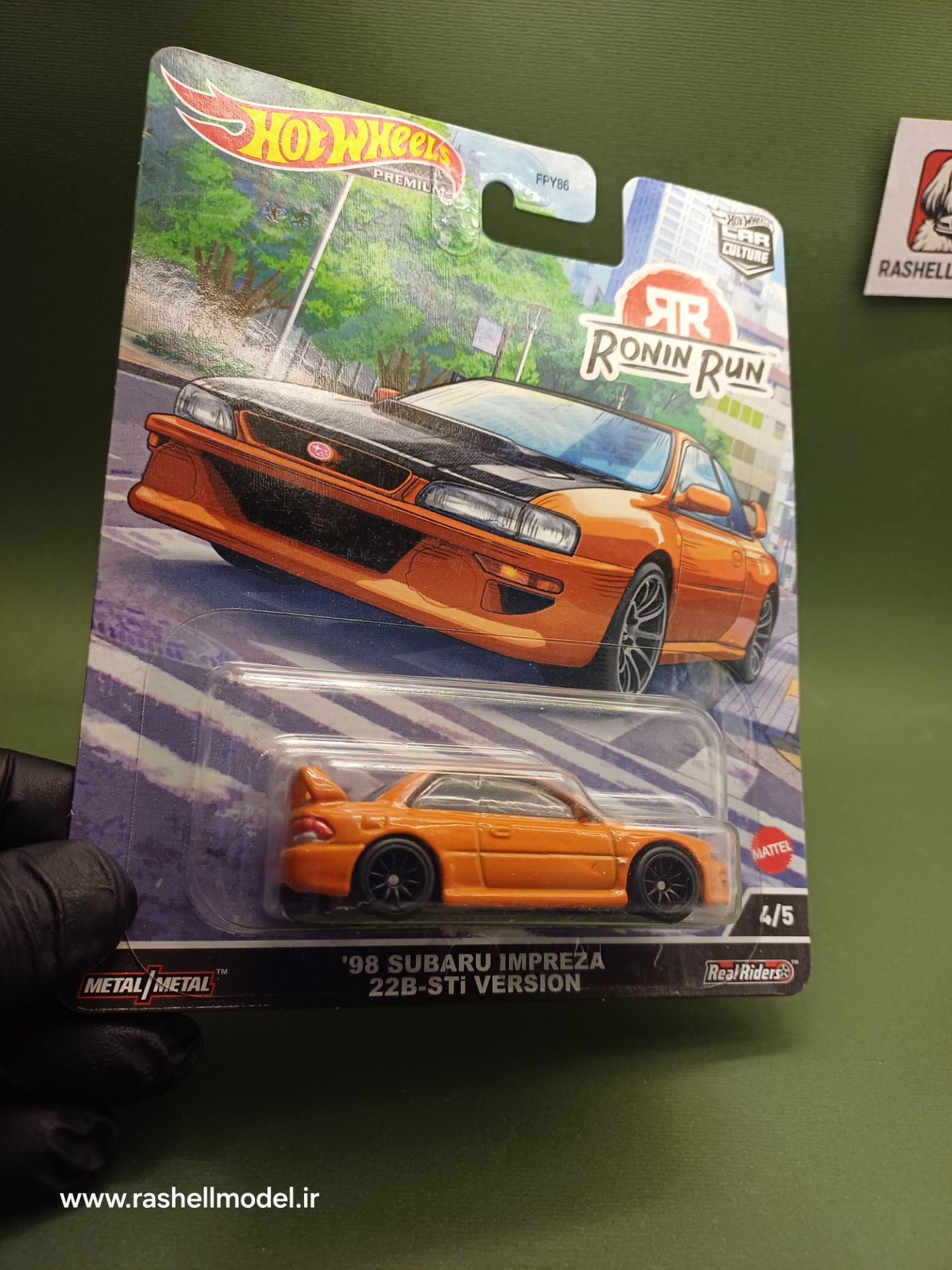 ماکت هات ویلز سوبارو ایمپرزا 22B STI نسخه 1998 سری Ronin Run مقیاس 1:64